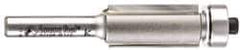 Amana Tool - 1/2" Cut Diam, 1" Length of Cut, 2 Flute Flush Trim Edge Profile Router Bit - Carbide-Tipped, 1/4" Shank Diam, 2-5/8" OAL, Uncoated - Caliber Tooling