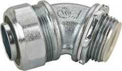 Cooper Crouse-Hinds - 1" Trade, Malleable Iron Threaded Angled Liquidtight Conduit Connector - Insulated - Caliber Tooling