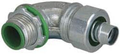 Cooper Crouse-Hinds - 3/8" Trade, Malleable Iron Threaded Angled Liquidtight Conduit Connector - Insulated - Caliber Tooling