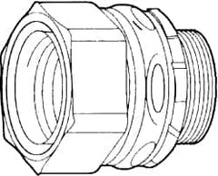 Cooper Crouse-Hinds - 3-1/2" Trade, Malleable Iron Threaded Straight Liquidtight Conduit Connector - Noninsulated - Caliber Tooling