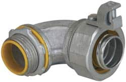 Cooper Crouse-Hinds - 1" Trade, Malleable Iron Threaded Angled Liquidtight Conduit Connector - Insulated - Caliber Tooling