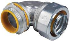 Cooper Crouse-Hinds - 1-1/4" Trade, Malleable Iron Threaded Angled Liquidtight Conduit Connector - Insulated - Caliber Tooling