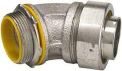 Cooper Crouse-Hinds - 1-1/2" Trade, Malleable Iron Threaded Angled Liquidtight Conduit Connector - Insulated - Caliber Tooling