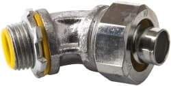 Cooper Crouse-Hinds - 1/2" Trade, Malleable Iron Threaded Angled Liquidtight Conduit Connector - Insulated - Caliber Tooling