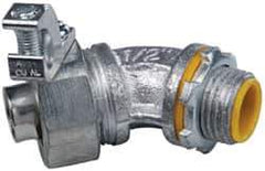 Cooper Crouse-Hinds - 1/2" Trade, Malleable Iron Threaded Angled Liquidtight Conduit Connector - Insulated - Caliber Tooling