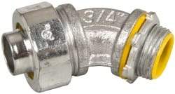 Cooper Crouse-Hinds - 3/4" Trade, Malleable Iron Threaded Angled Liquidtight Conduit Connector - Insulated - Caliber Tooling