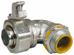 Cooper Crouse-Hinds - 3/4" Trade, Malleable Iron Threaded Angled Liquidtight Conduit Connector - Insulated - Caliber Tooling