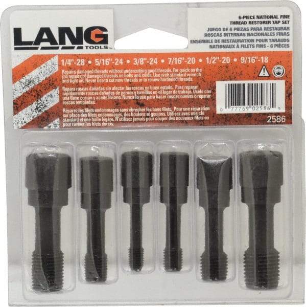 Lang - UNF, 3 & 4 Flute, Zinc Finish, Carbon Steel Tap Set - Right Hand Cut - Caliber Tooling