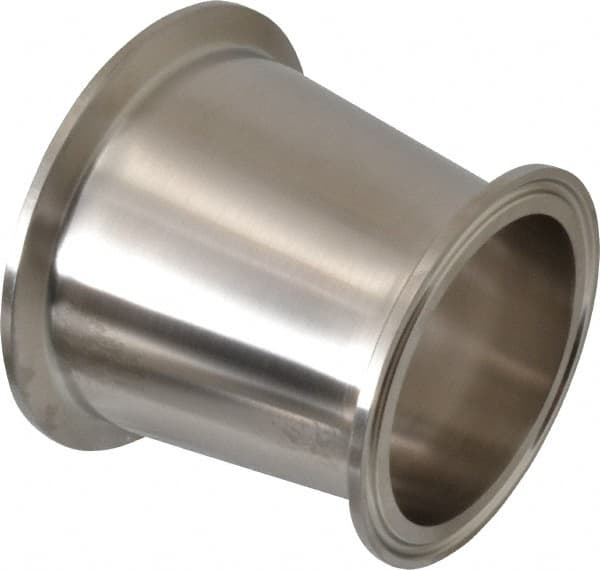 VNE - 3 x 2-1/2", Clamp Style, Sanitary Stainless Steel Pipe Concentric Reducer - Tube OD Connection, Grade 304 - Caliber Tooling