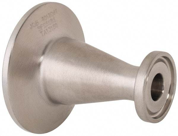 VNE - 1 x 1/2", Clamp Style, Sanitary Stainless Steel Pipe Concentric Reducer - Tube OD Connection, Grade 316/316L - Caliber Tooling