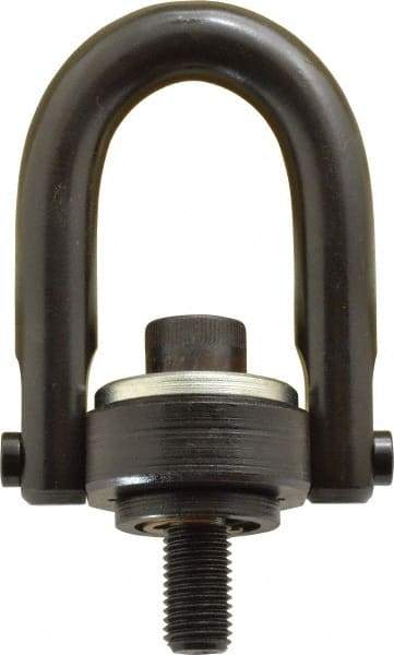 Jergens - 1,900 Lb Load Capacity Safety Engineered Center Pull Hoist Ring - M16 x 2.0 Thread, 29mm Thread Length, Alloy Steel, Black Oxide Finish - Caliber Tooling