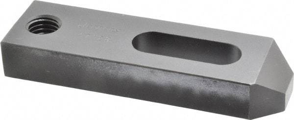 Jergens - 5/8" Stud, Low Carbon Steel, Plain Strap Clamp - 1-1/4" Travel, 5" OAL x 1-1/2" Wide x 3/4" High, Black Oxide Finish, Tapered Nose - Caliber Tooling