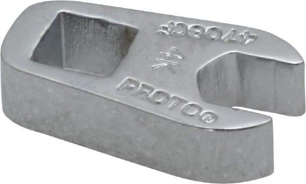 Proto - 1/4" 1/4" Drive Chrome Open End Crowfoot Wrench - 17/32" Head Diam x 1/4" Head Thickness - Caliber Tooling