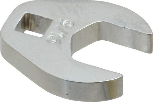 Proto - 9/16" 1/4" Drive Chrome Open End Crowfoot Wrench - 1-1/8" Head Diam x 1/4" Head Thickness - Caliber Tooling