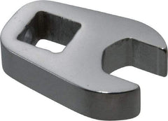 Proto - 7/16" 3/8" Drive Chrome Open End Crowfoot Wrench - 0.92" Head Diam x 1/4" Head Thickness - Caliber Tooling