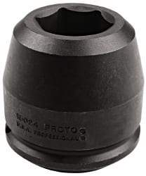 Proto - 1-1/2" Drive 75mm Standard Impact Socket - 6 Points, 4-1/2" OAL - Caliber Tooling