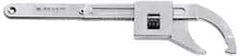 Facom - 1-3/16" to 7-7/8" Capacity, Satin Chrome Finish, Adjustable Hook Spanner Wrench - 14-3/8" OAL, 9/32" Hook Pin Height - Caliber Tooling