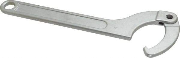 Facom - 3-5/32" to 4-23/32" Capacity, Satin Chrome Finish, Adjustable Hook Spanner Wrench - 13-37/64" OAL, 7/32" Hook Pin Height - Caliber Tooling