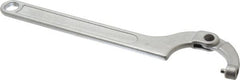 Facom - 1-31/32" to 3-5/32" Capacity, Satin Chrome Finish, Adjustable Pin Spanner Wrench - 11-1/32" OAL, 5mm Hook Pin Height - Caliber Tooling