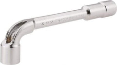 Facom - 1/2", 6 Point, Satin Chrome Coated, 90 ° Offset Socket Wrench - 152mm OAL, 19.5mm Head Thickness - Caliber Tooling