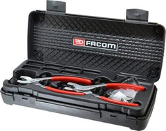 Facom - 21 Piece, Convertible Retaining Ring Pliers Set - 13-3/16" OAL, Comes in Plastic Case - Caliber Tooling