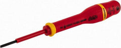 Facom - 150mm OAL Standard Slotted Screwdriver - 100mm Blade Length, Round Shank, Ergonomic Handle - Caliber Tooling