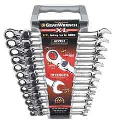 GearWrench - 12 Piece, 8 to 19mm, Combination Wrench Set - Metric System of Measurement, Chrome Finish, Comes in Tray - Caliber Tooling