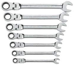 GearWrench - 7 Piece, 3/8" to 3/4", Ratcheting Combination Wrench Set - Inch Measurement Standard, Chrome Finish, Comes in Tray - Caliber Tooling