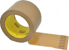 3M - 3" x 55 Yd Natural (Color) Rubber Adhesive Sealing Tape - Polypropylene Film Backing, 3.1 mil Thick, 70 Lb Tensile Strength, Series 375 - Caliber Tooling