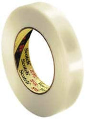 3M - 24mm x 55m Clear Rubber Adhesive Strapping Tape - Hot Melt Synthetic Rubber Resin Backing, 6.6 mil Thick, 380 Lb Tensile Strength, Series 898 - Caliber Tooling