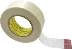 3M - 2" x 60 Yd Clear Rubber Adhesive Packaging Tape - Polypropylene Film Backing, 6.6 mil Thick, 380 Lb Tensile Strength, Series 898NR - Caliber Tooling