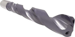 Allied Machine and Engineering - 3/4" 140° Solid Carbide Jobber Drill - Bright Finish, Right Hand Cut, Spiral Flute, Straight Shank, 7-7/8" OAL, Standard Point - Caliber Tooling