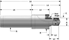 Allied Machine and Engineering - 2-1/2-12, 2.421" Pilot Diam, 3.465" Spotface Diam, 0.906" Pilot Length, Tube Dash 32, Indexable Porting Tool - Exact Industrial Supply