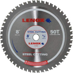 Lenox - 8" Diam, 5/8" Arbor Hole Diam, 50 Tooth Wet & Dry Cut Saw Blade - Titanium Carbide-Tipped, General Purpose Action, Standard Round Arbor - Caliber Tooling