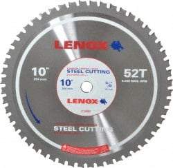 Lenox - 10" Diam, 5/8" Arbor Hole Diam, 52 Tooth Wet & Dry Cut Saw Blade - Titanium Carbide-Tipped, General Purpose Action, Standard Round Arbor - Caliber Tooling