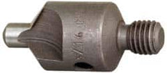 Made in USA - 2-1/2" OAL, 3/8" Head Diam, 2 Flute, 100° Incl Angle, Integral Pilot, Adjustable Stop Countersink - Caliber Tooling