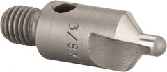 Made in USA - 1-1/8" OAL, 3/8" Head Diam, 2 Flute, 100° Incl Angle, Integral Pilot, Adjustable Stop Countersink - Caliber Tooling