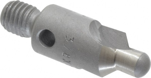 Made in USA - 2-1/2" OAL, 3/8" Head Diam, 2 Flute, 100° Incl Angle, Integral Pilot, Adjustable Stop Countersink - Caliber Tooling