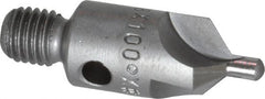 Made in USA - 1-1/8" OAL, 3/8" Head Diam, 3 Flute, 100° Incl Angle, Integral Pilot, Adjustable Stop Countersink - Caliber Tooling