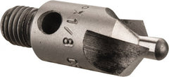 Made in USA - 1-1/8" OAL, 3/8" Head Diam, 3 Flute, 100° Incl Angle, Integral Pilot, Adjustable Stop Countersink - Caliber Tooling