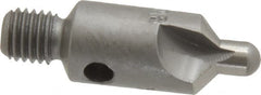 Made in USA - 2-1/2" OAL, 3/8" Head Diam, 3 Flute, 100° Incl Angle, Integral Pilot, Adjustable Stop Countersink - Caliber Tooling