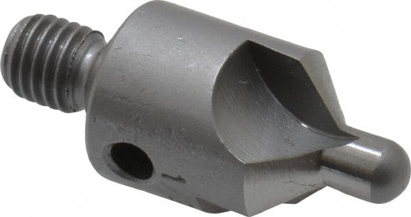 Made in USA - 2-1/2" OAL, 1/2" Head Diam, 3 Flute, 100° Incl Angle, Integral Pilot, Adjustable Stop Countersink - Caliber Tooling