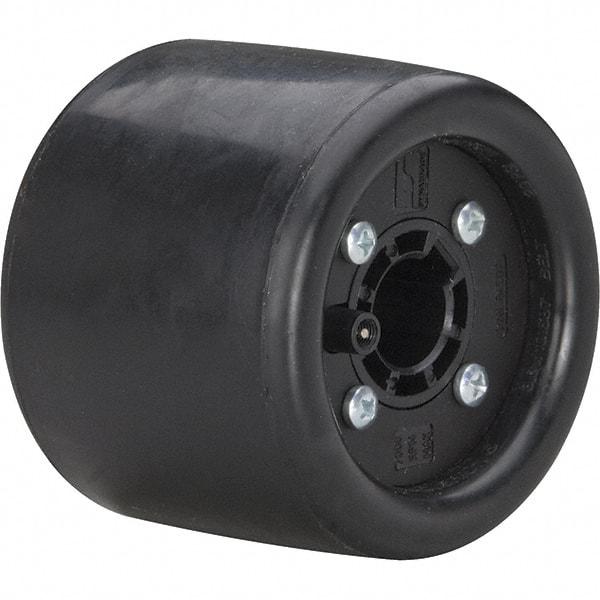 Dynabrade - 3-1/4" Wheel OD, 3" Wheel Width, 7,000 RPM, Aluminum, Pneumatic Wheel with Hub - 10-11/16" Long x 3" Wide, 5/8" Wheel Arbor Hole, For Use with 13204, 13505, 13515 & 13520 Dynastraight Air-Powered Abrasive Finishing Tools - Caliber Tooling