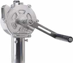 GPI - 3/4" Outlet, 10 GPM, Aluminum Hand Operated Rotary Pump - For 15, 30 & 55 Gal Drums, For Diesel Fuel, Kerosene, Medium Weight Oils & Gasoline - Caliber Tooling