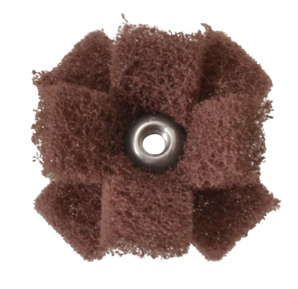 Merit Abrasives - 1-1/2" Diam Medium Density Cross Buff - 2 Plys, 8-32 Thread, Very Fine Grade, 23,000 Max RPM - Caliber Tooling