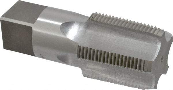 Interstate - 1-1/4 - 11-1/2 NPT Thread, 5 Flute Standard Pipe Tap - 4" OAL, 1-3/4" Thread Length, 1-5/16" Shank Diam, Bright Finish, High Speed Steel - Exact Industrial Supply