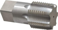 Interstate - 2 - 11-1/2 NPT, 7 Flutes, Bright Finish, High Speed Steel, Interrupted Thread Pipe Tap - 1-7/8 Inch Shank Diameter, 1-7/8 Inch Shank Diameter, 1-3/4 Inch Thread Length, 1.40 Inch Square Size, Regular Hook - Caliber Tooling