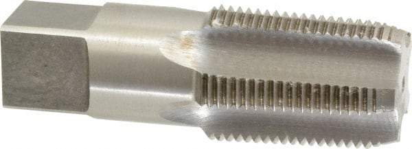 Interstate - 1 - 11-1/2 NPTF Thread, 5 Flute Standard Pipe Tap - 3-1/4" OAL, 1-3/4" Thread Length, 1-1/8" Shank Diam, Bright Finish, High Speed Steel - Exact Industrial Supply