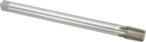 Interstate - 3/4-14 NPT, 5 Flute, Plug Chamfer, Bright Finish, High Speed Steel, Extension Pipe Tap - 12" OAL, 29/32" Shank Diam, 1-3/8" Thread Length, 0.679" Square Size - Exact Industrial Supply