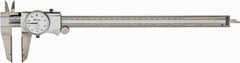 Mitutoyo - 0" to 12" Range, 0.001" Graduation, 0.1" per Revolution, Dial Caliper - White Face, 2-1/2" Jaw Length, Accurate to 0.0020" - Caliber Tooling